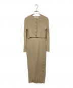 HER LIP TOハーリップトゥ）の古着「All Day Long Ribbed Knit Set/セットワンピース」｜ベージュ