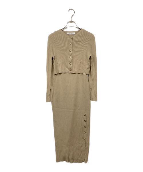 HER LIP TO（ハーリップトゥ）HER LIP TO (ハーリップトゥ) All Day Long Ribbed Knit Set/セットワンピース ベージュ サイズ:Sの古着・服飾アイテム
