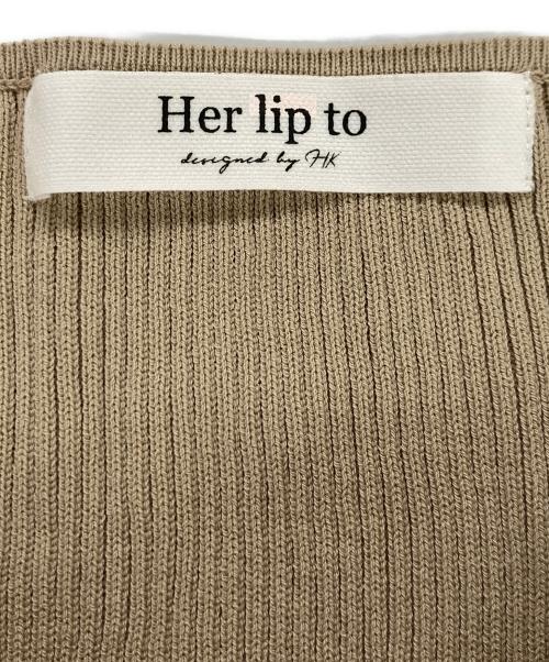HER LIP TO（ハーリップトゥ）HER LIP TO (ハーリップトゥ) All Day Long Ribbed Knit Set/セットワンピース ベージュ サイズ:Sの古着・服飾アイテム
