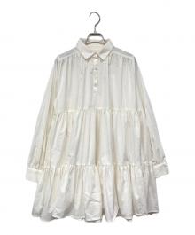 eimy istoire（エイミーイストワール）の古着「ボリュームティアードミニワンピース」｜ホワイト