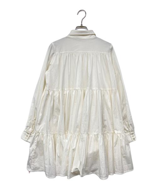 eimy istoire（エイミーイストワール）eimy istoire (エイミーイストワール) ボリュームティアードミニワンピース ホワイト サイズ:Fの古着・服飾アイテム