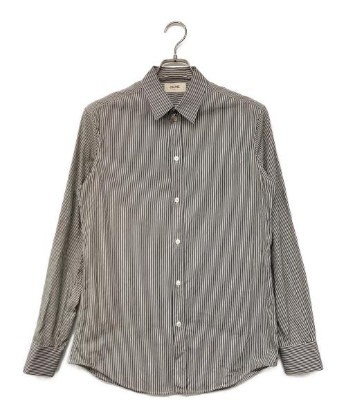CELINE（セリーヌ）CELINE (セリーヌ) ストライプシャツ ホワイト×ブラック サイズ:38の古着・服飾アイテム