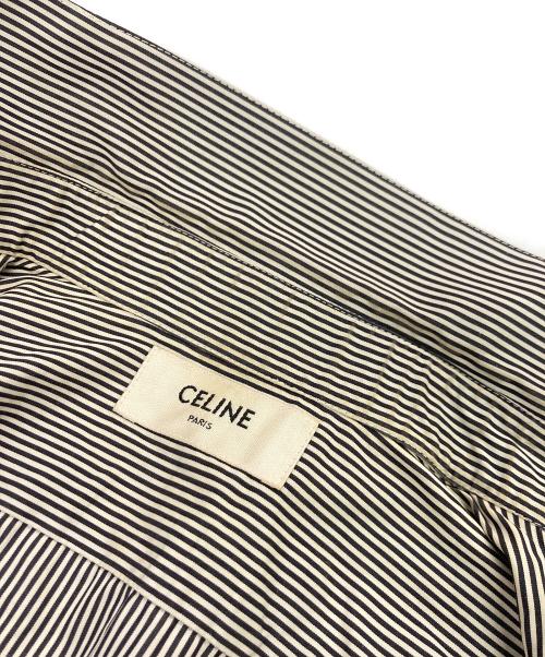 CELINE（セリーヌ）CELINE (セリーヌ) ストライプシャツ ホワイト×ブラック サイズ:38の古着・服飾アイテム