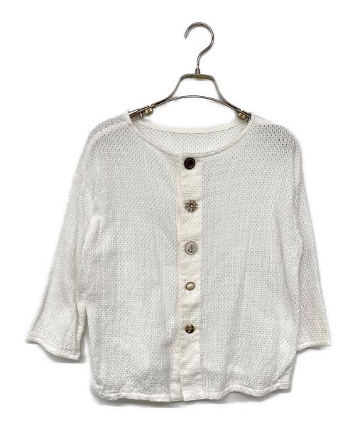 BEARDSLEY（ビアズリー）BEARDSLEY (ビアズリー) リネンカーディガン ホワイト サイズ:Fの古着・服飾アイテム