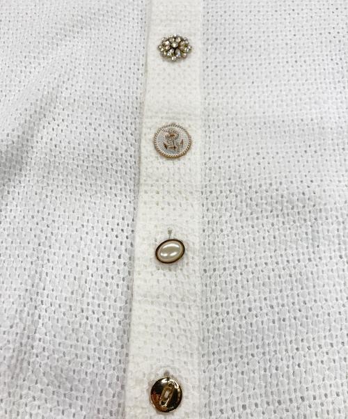 BEARDSLEY（ビアズリー）BEARDSLEY (ビアズリー) リネンカーディガン ホワイト サイズ:Fの古着・服飾アイテム