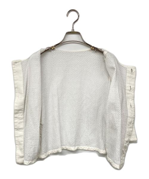 BEARDSLEY（ビアズリー）BEARDSLEY (ビアズリー) リネンカーディガン ホワイト サイズ:Fの古着・服飾アイテム