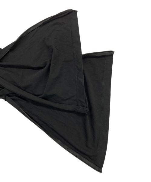 ASTERLET（アステレット）ASTERLET (アステレット) ジップ クルーネック フレアスリーブカットソー ブラック サイズ:記載なしの古着・服飾アイテム