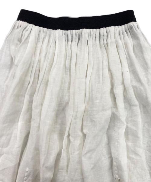 lisette（リゼッタ）lisette (リゼッタ) リネンスカート ホワイト サイズ:記載なしの古着・服飾アイテム