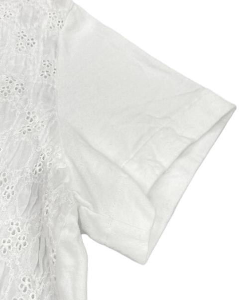 tricot COMME des GARCONS（トリココムデギャルソン）tricot COMME des GARCONS (トリココムデギャルソン) レース切り替えTシャツ ホワイト サイズ:Mの古着・服飾アイテム