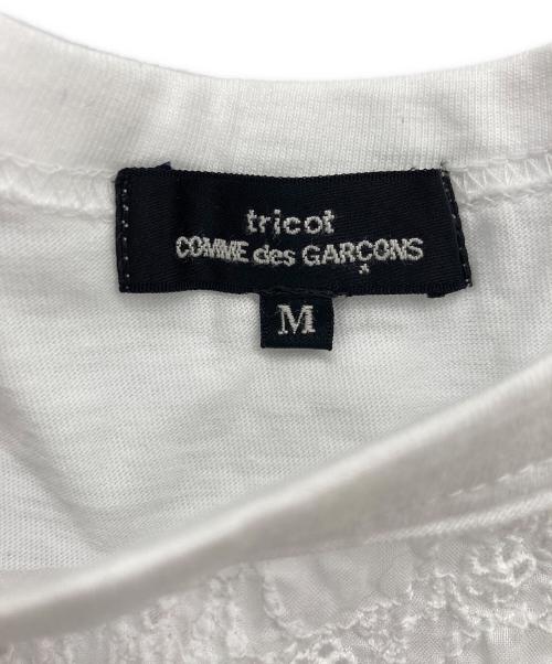 tricot COMME des GARCONS（トリココムデギャルソン）tricot COMME des GARCONS (トリココムデギャルソン) レース切り替えTシャツ ホワイト サイズ:Mの古着・服飾アイテム