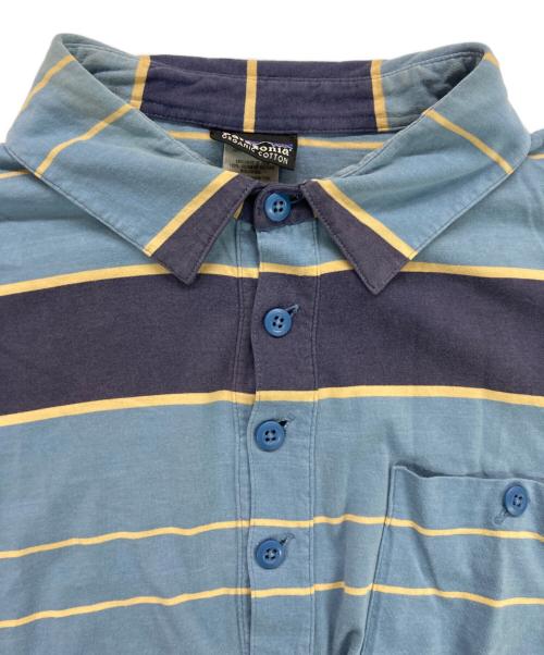 Patagonia（パタゴニア）Patagonia (パタゴニア) ボーダーポロシャツ ブルー サイズ:Sの古着・服飾アイテム