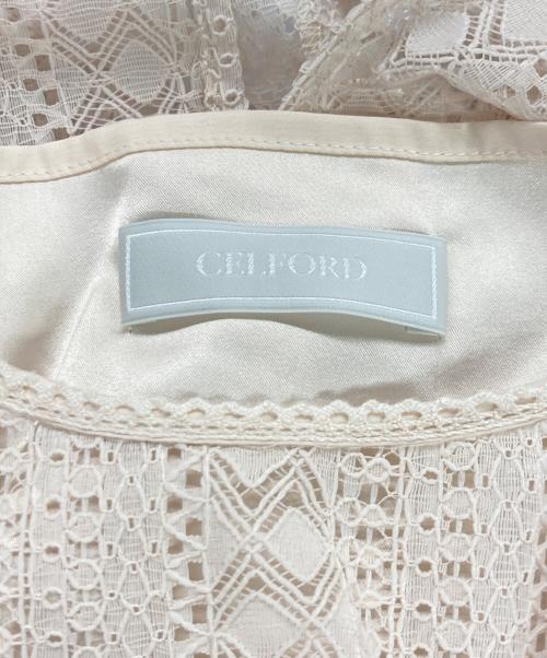 CELFORD（セルフォード）CELFORD (セルフォード) ケープレースワンピース ベージュ サイズ:38の古着・服飾アイテム