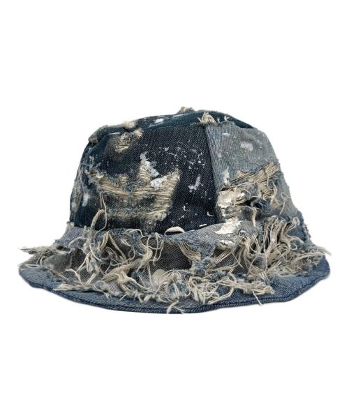 INNOCENCENYC（イノセンスニューヨーク）INNOCENCENYC (イノセンスニューヨーク) デストロイ バケットハット インディゴの古着・服飾アイテム