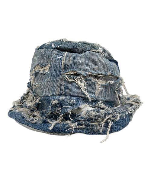 INNOCENCENYC（イノセンスニューヨーク）INNOCENCENYC (イノセンスニューヨーク) デストロイ バケットハット インディゴの古着・服飾アイテム