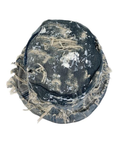 INNOCENCENYC（イノセンスニューヨーク）INNOCENCENYC (イノセンスニューヨーク) デストロイ バケットハット インディゴの古着・服飾アイテム