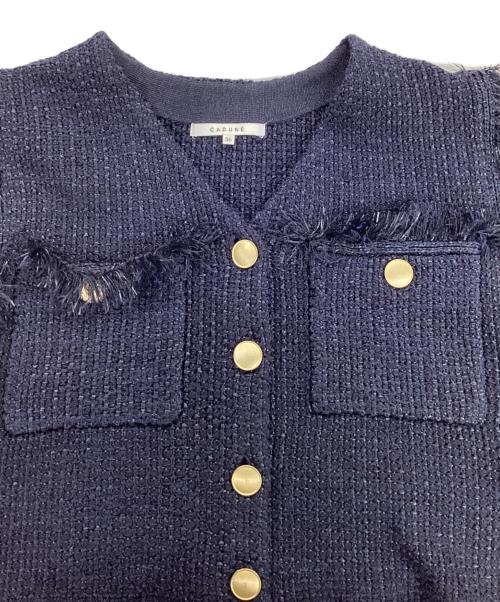CADUNE（カデュネ）CADUNE (カデュネ) ニットジレ ネイビー サイズ:36の古着・服飾アイテム