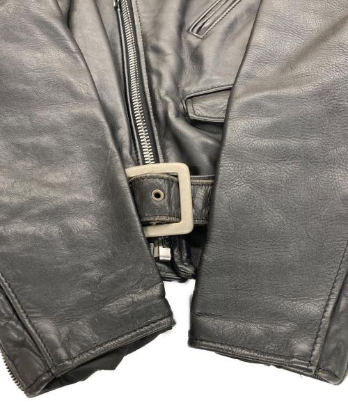 Schott（ショット）Schott (ショット) ダブルレザージャケット ブラック サイズ:38の古着・服飾アイテム