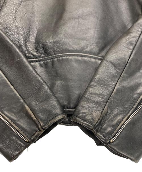 Schott（ショット）Schott (ショット) ダブルレザージャケット ブラック サイズ:38の古着・服飾アイテム