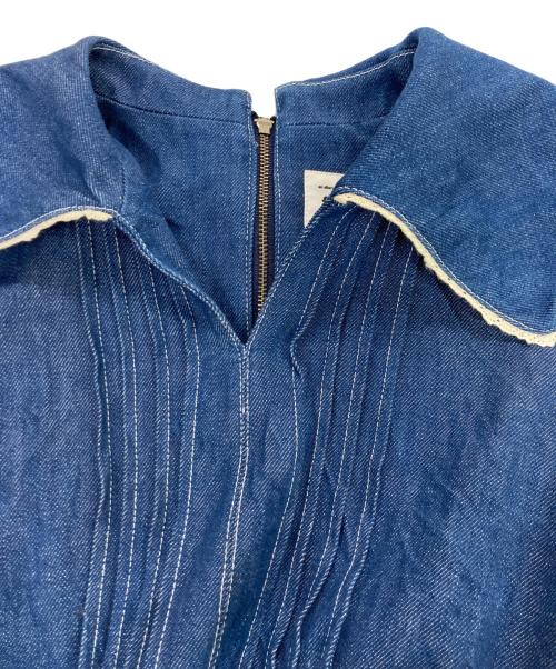 foufou（フーフー ザドレス）foufou (フーフー) lace pintuck denim classical dress/レースピンタックデニムクラシカルドレス インディゴ サイズ:1の古着・服飾アイテム