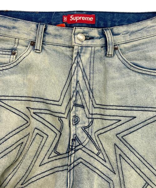 SUPREME（シュプリーム）Supreme (シュプリーム) stars topstitch baggy jean/デニムパンツ スカイブルー サイズ:30の古着・服飾アイテム