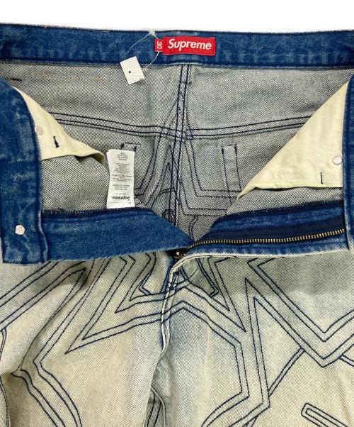 SUPREME（シュプリーム）Supreme (シュプリーム) stars topstitch baggy jean/デニムパンツ スカイブルー サイズ:30の古着・服飾アイテム