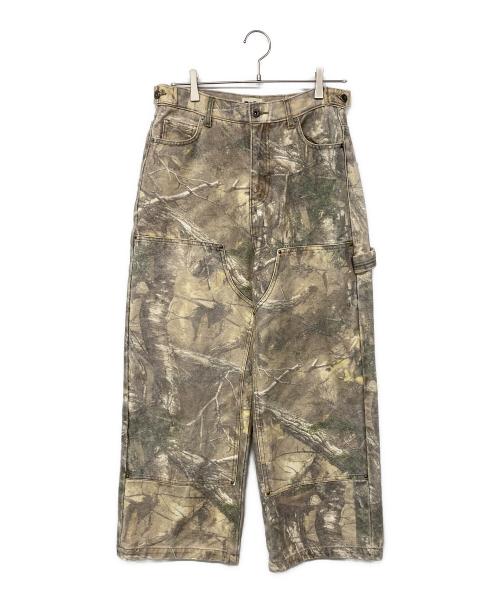 9090（9090）9090 (9090) King Logo Double Knee Buggy Pants/キングロゴダブルニーバギーパンツ オリーブ サイズ:Mの古着・服飾アイテム
