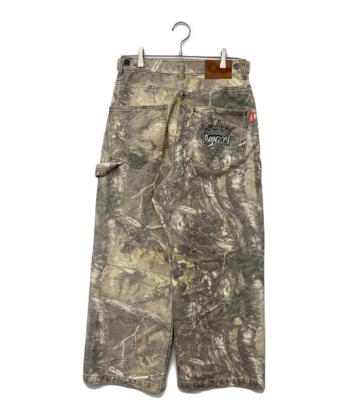 9090（9090）9090 (9090) King Logo Double Knee Buggy Pants/キングロゴダブルニーバギーパンツ オリーブ サイズ:Mの古着・服飾アイテム