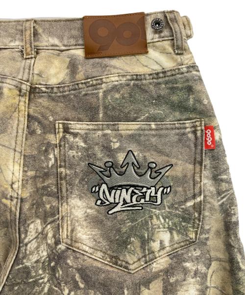 9090（9090）9090 (9090) King Logo Double Knee Buggy Pants/キングロゴダブルニーバギーパンツ オリーブ サイズ:Mの古着・服飾アイテム