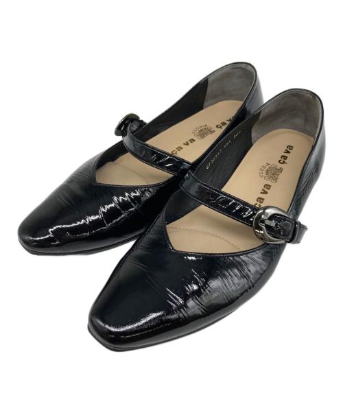 cava cava（サヴァサヴァ）cava cava (サヴァサヴァ) ソフトストラップパンプス ブラック サイズ:24.5の古着・服飾アイテム