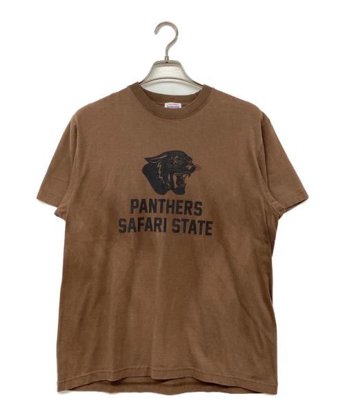 FRAMeWORK（フレームワーク）FRAMeWORK (フレームワーク) プリントカットソー ブラウン サイズ:Lの古着・服飾アイテム