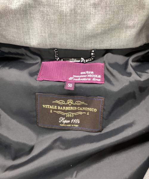 MONSIEUR NICOLE（ムッシュニコル）MONSIEUR NICOLE (ムッシュニコル) CANONICO ウールダウンブルゾン グレー サイズ:50の古着・服飾アイテム