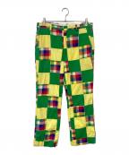 USEDユーズド）の古着「パッチワークパンツ」｜グリーン