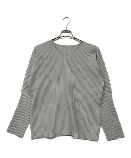 HOMME PLISSE ISSEY MIYAKE（オム プリッセ イッセイ ミヤケ）HOMME PLISSE ISSEY MIYAKE (オム プリッセ イッセイ ミヤケ) プリーツカットソー グレー サイズ:2の古着・服飾アイテム