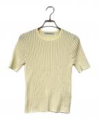 ELENDEEKエレンディーク）の古着「SEER STRIPE HALF SL KT/シアーストライプハーフスリーブニット」｜アイボリー