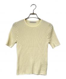 ELENDEEK（エレンディーク）の古着「SEER STRIPE HALF SL KT/シアーストライプハーフスリーブニット」｜アイボリー