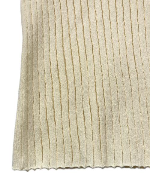 ELENDEEK（エレンディーク）ELENDEEK (エレンディーク) SEER STRIPE HALF SL KT/シアーストライプハーフスリーブニット アイボリー サイズ:Fの古着・服飾アイテム