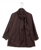 LOEFFロエフ）の古着「オーガニックコットン タイプライター リボンタイブラウス」｜ブラウン