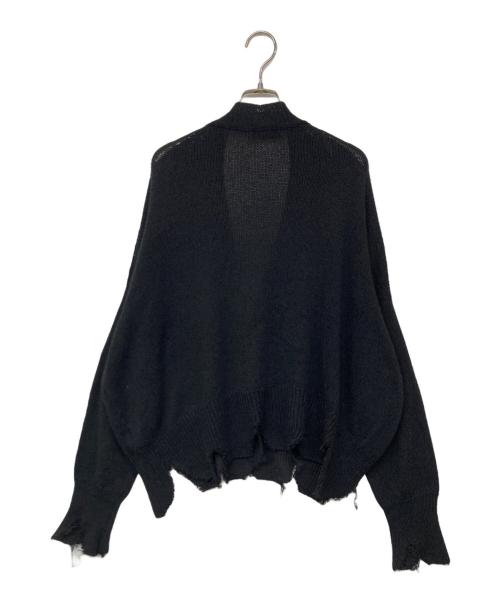 MAISON FLANEUR（メゾン フラネウール）MAISON FLANEUR (メゾン フラネウール) ダメージカーディガン ブラック サイズ:36の古着・服飾アイテム