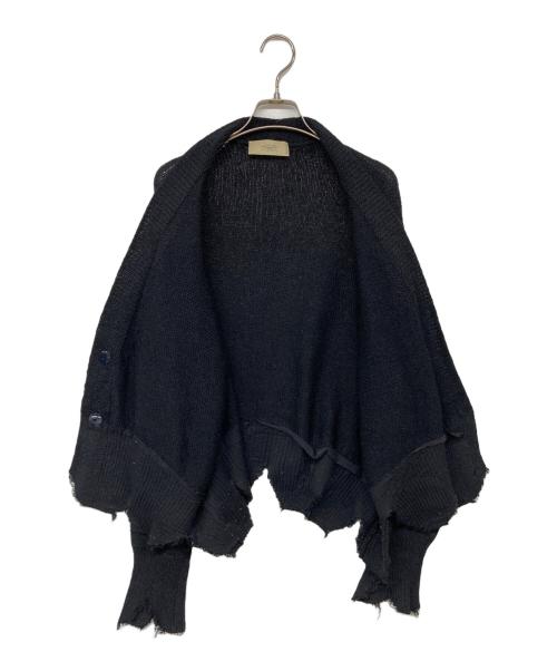MAISON FLANEUR（メゾン フラネウール）MAISON FLANEUR (メゾン フラネウール) ダメージカーディガン ブラック サイズ:36の古着・服飾アイテム
