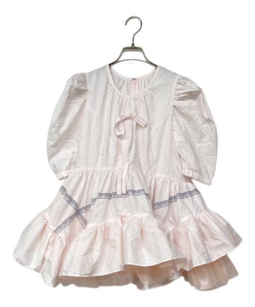 overlace（オーバーレース）overlace (オーバーレース) curve hem yoke blouse/ブラウス ピンク サイズ:38の古着・服飾アイテム