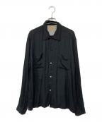 STYLE EYESスタイルアイズ）の古着「plane rayon shirt/レーヨンシャツ」｜ブラック