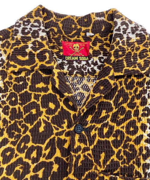CREAM SODA（クリームソーダ）CREAM SODA (クリームソーダ) レオパード総柄シャツ イエロー サイズ:Fの古着・服飾アイテム