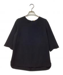 MUSE de Deuxieme Classe（ミューズ ドゥーズィエム クラス）の古着「トリアセジョーゼットシチブソデプルオーバー」｜ブラック