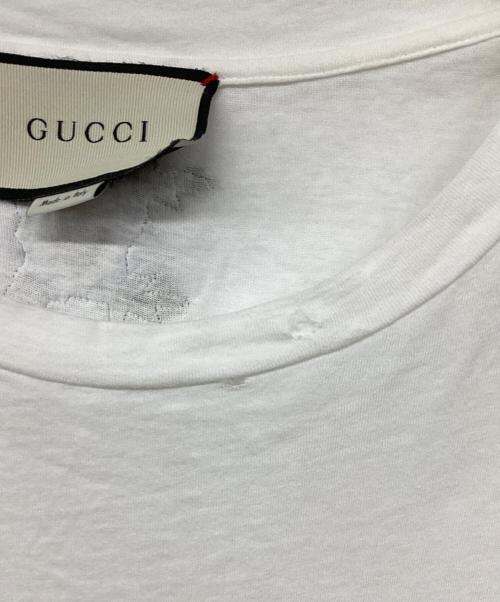 GUCCI（グッチ）GUCCI (グッチ) GUCCIロゴ オーバーサイズ コットン Tシャツ ホワイト サイズ:Mの古着・服飾アイテム