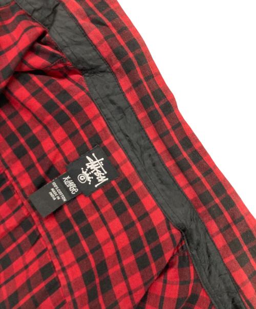 stussy（ステューシー）stussy (ステューシー) チェックシャツ レッド サイズ:XLの古着・服飾アイテム