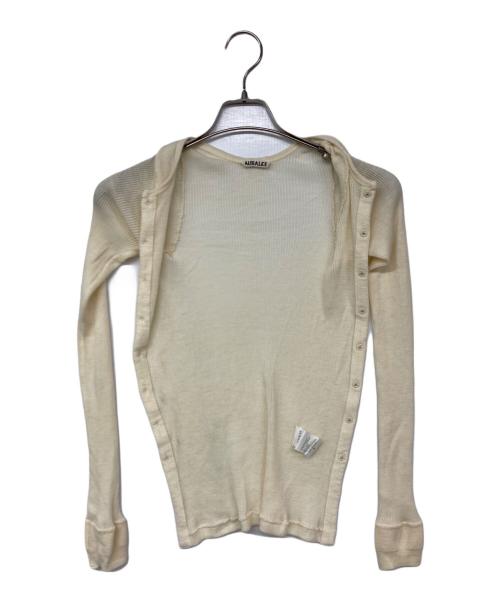 AURALEE（オーラリー）AURALEE (オーラリー) WOOL SOFT RIB CARDIGAN アイボリー サイズ:1の古着・服飾アイテム