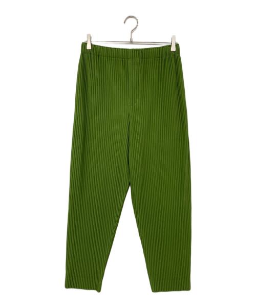 HOMME PLISSE ISSEY MIYAKE（オム プリッセ イッセイ ミヤケ）HOMME PLISSE ISSEY MIYAKE (オム プリッセ イッセイ ミヤケ) プリーツテーパードパンツ グリーン サイズ:2の古着・服飾アイテム