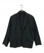 nestrobe confectネストローブ コンフェクト）の古着「コットンリネンサッカーストライプライトジャケット」｜ブラック