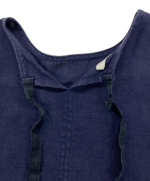 fog linen work（フォグリネンワーク）fog linen work (フォグリネンワーク) リネンワンピース ネイビー サイズ:記載なしの古着・服飾アイテム
