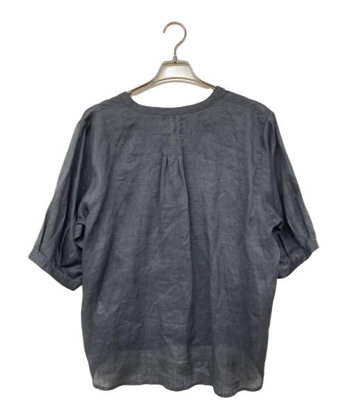 INDIVI（インディヴィ）INDIVI (インディヴィ) リネン半袖ブラウス グレー サイズ:38の古着・服飾アイテム